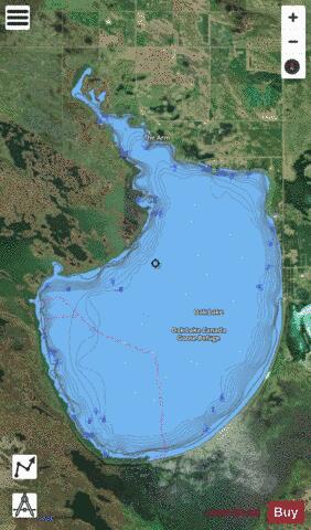 Oak Lake depth contour Map - i-Boating App - Satellite
