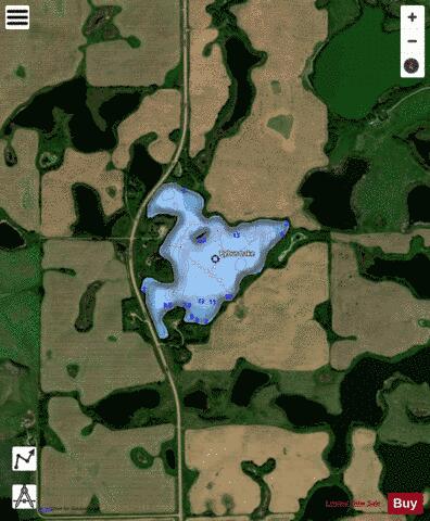 Pybus Lake depth contour Map - i-Boating App - Satellite