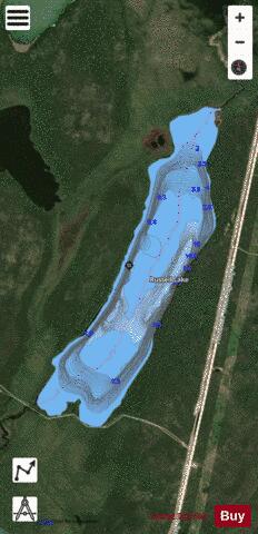 Russell Lake depth contour Map - i-Boating App - Satellite