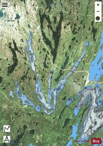 Schist Lake depth contour Map - i-Boating App - Satellite