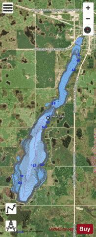 Shoal Lake depth contour Map - i-Boating App - Satellite
