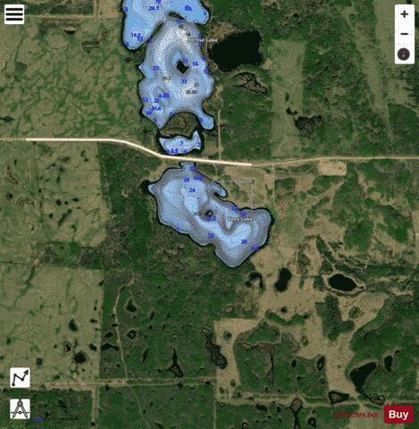 Tees Lake depth contour Map - i-Boating App - Satellite