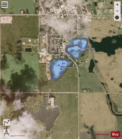 West Goose Lake depth contour Map - i-Boating App - Satellite