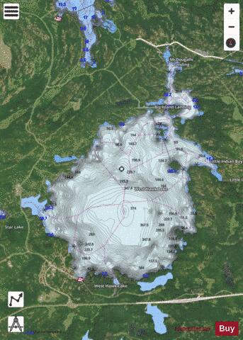 Westhawk Lake depth contour Map - i-Boating App - Satellite