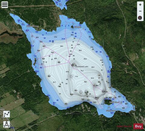 Chamcook Lake depth contour Map - i-Boating App - Satellite