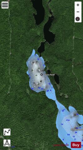 Grew Pond depth contour Map - i-Boating App - Satellite