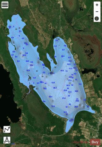 Harvey Lake depth contour Map - i-Boating App - Satellite
