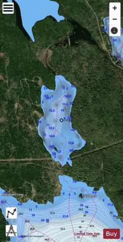 Little Chamcook Lake depth contour Map - i-Boating App - Satellite