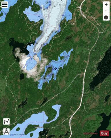 Tulleys Pond depth contour Map - i-Boating App - Satellite