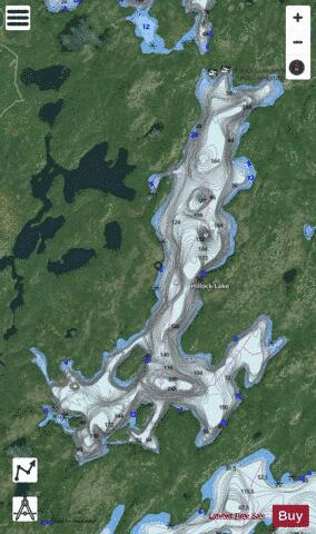 Hillock Lake depth contour Map - i-Boating App - Satellite
