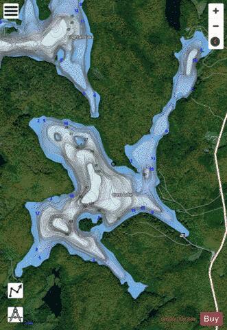 Cross (Lyell) Lake depth contour Map - i-Boating App - Satellite