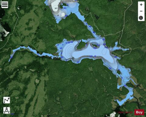 Hay Lake depth contour Map - i-Boating App - Satellite
