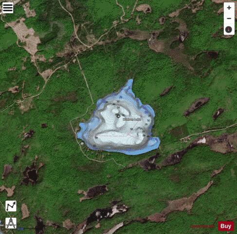 Hudson Lake depth contour Map - i-Boating App - Satellite