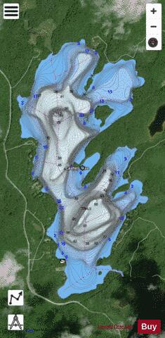 Cashel Lake (Little Salmon Lake) depth contour Map - i-Boating App - Satellite