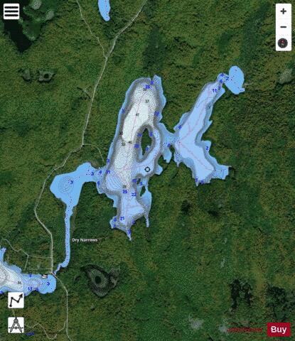Gin Lake depth contour Map - i-Boating App - Satellite