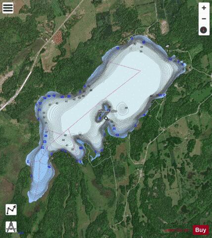 Grippen Lake depth contour Map - i-Boating App - Satellite