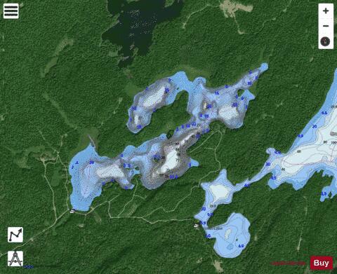 Wolf Lake depth contour Map - i-Boating App - Satellite