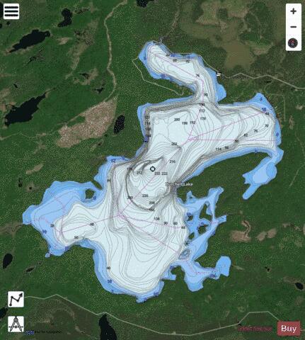 Burchell Lake depth contour Map - i-Boating App - Satellite