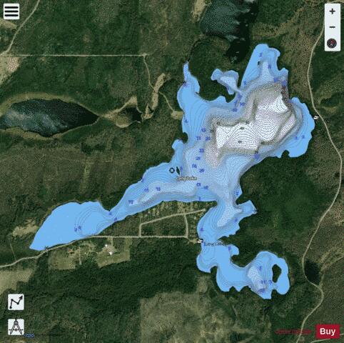 Lang Lake (Little Jackfish Lake) depth contour Map - i-Boating App - Satellite