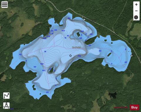 Hoof Lake depth contour Map - i-Boating App - Satellite