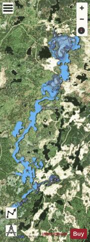 Weaver Lake depth contour Map - i-Boating App - Satellite