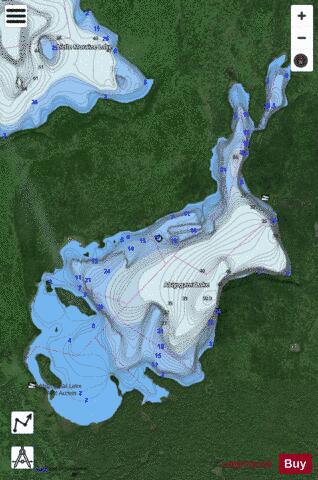 Abigogami Lake depth contour Map - i-Boating App - Satellite
