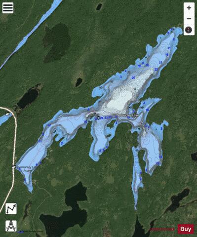 Decoorcey (Decourcey) Lake depth contour Map - i-Boating App - Satellite