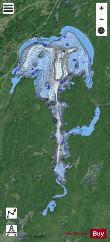 Racine Lake depth contour Map - i-Boating App - Satellite