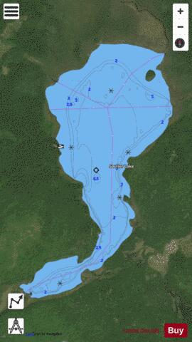 Soulier Lake depth contour Map - i-Boating App - Satellite