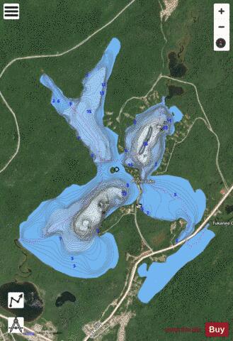 Picnic Lake depth contour Map - i-Boating App - Satellite