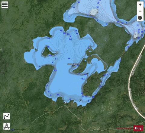 South Hammer Lake (White River) depth contour Map - i-Boating App - Satellite