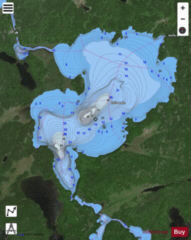 Knife Lake depth contour Map - i-Boating App - Satellite