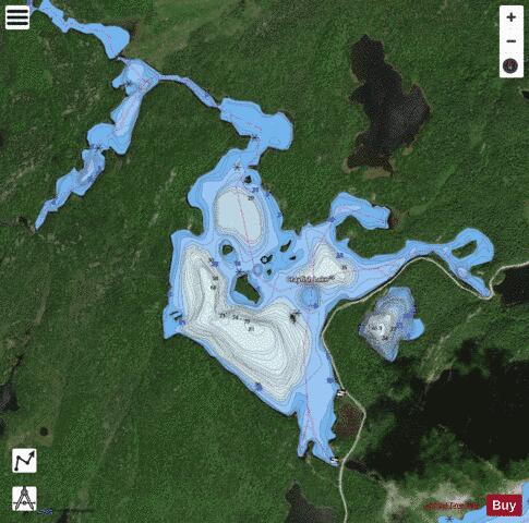 Crayfish Lake depth contour Map - i-Boating App - Satellite