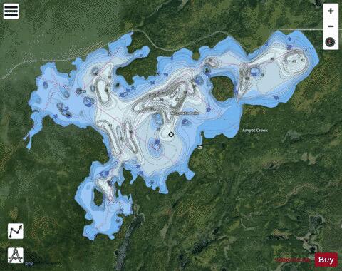 Negwazu Lake depth contour Map - i-Boating App - Satellite