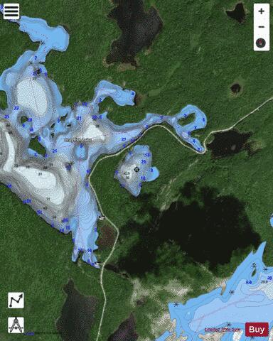 Aframe Lake depth contour Map - i-Boating App - Satellite