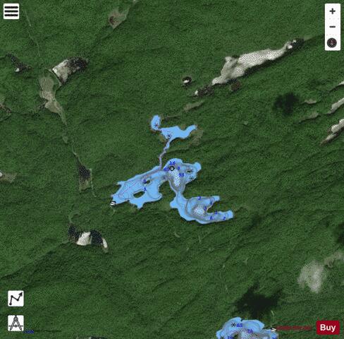 Wing Lake depth contour Map - i-Boating App - Satellite