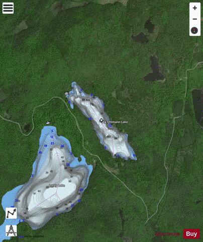 Big Ohlmann Lake depth contour Map - i-Boating App - Satellite