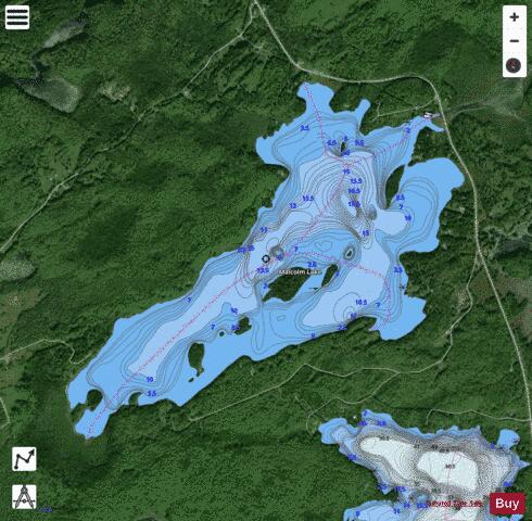 Malcolm Lake depth contour Map - i-Boating App - Satellite