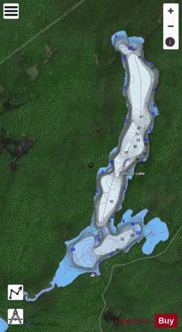 Fortune Lake + Proudfoot Bay depth contour Map - i-Boating App - Satellite
