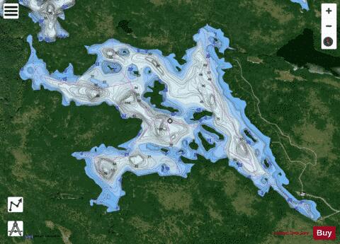 Ashby Lake depth contour Map - i-Boating App - Satellite