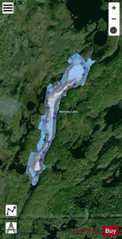 West Norway Lake depth contour Map - i-Boating App - Satellite