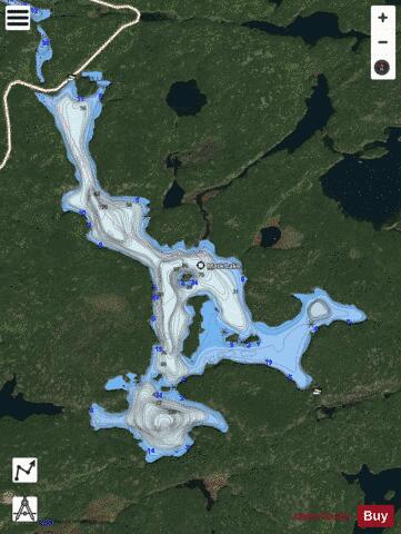 Mark Lake depth contour Map - i-Boating App - Satellite