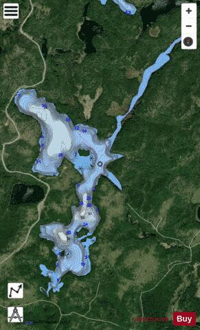 Mosquitoe Lake depth contour Map - i-Boating App - Satellite