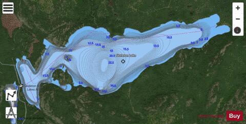 Skeleton Lake (Bayly) depth contour Map - i-Boating App - Satellite