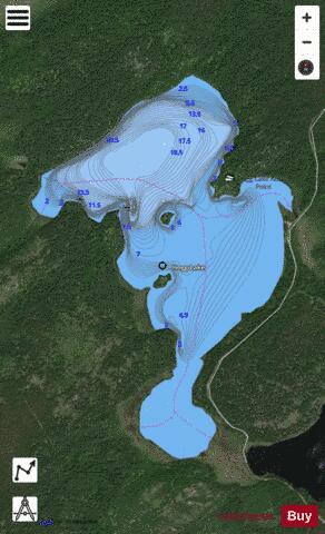 Hogg Lake depth contour Map - i-Boating App - Satellite