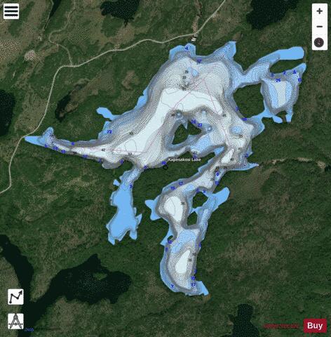 Kapesakosi Lake depth contour Map - i-Boating App - Satellite