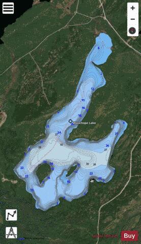 Wauchope Lake depth contour Map - i-Boating App - Satellite