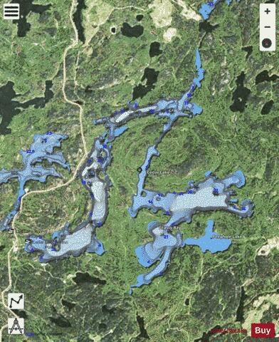 Lake North of Camp Robinson depth contour Map - i-Boating App - Satellite