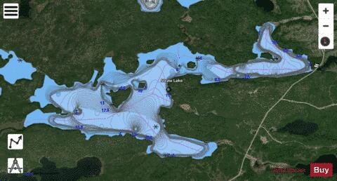 Straw Lake depth contour Map - i-Boating App - Satellite