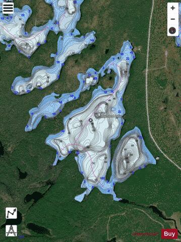 Dymond Lake depth contour Map - i-Boating App - Satellite